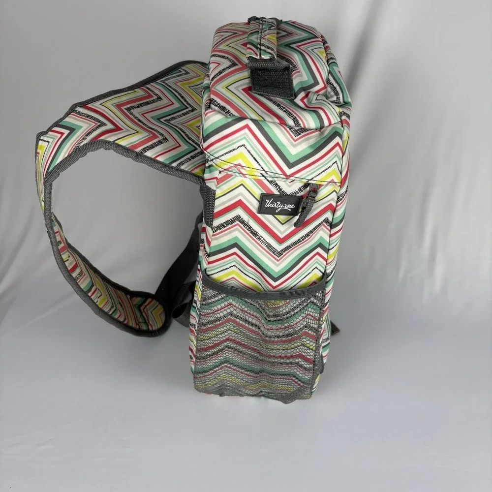 Thirty-One Camera Bag Sling Backpack Punch Chevron Removable Insert Multi-Use